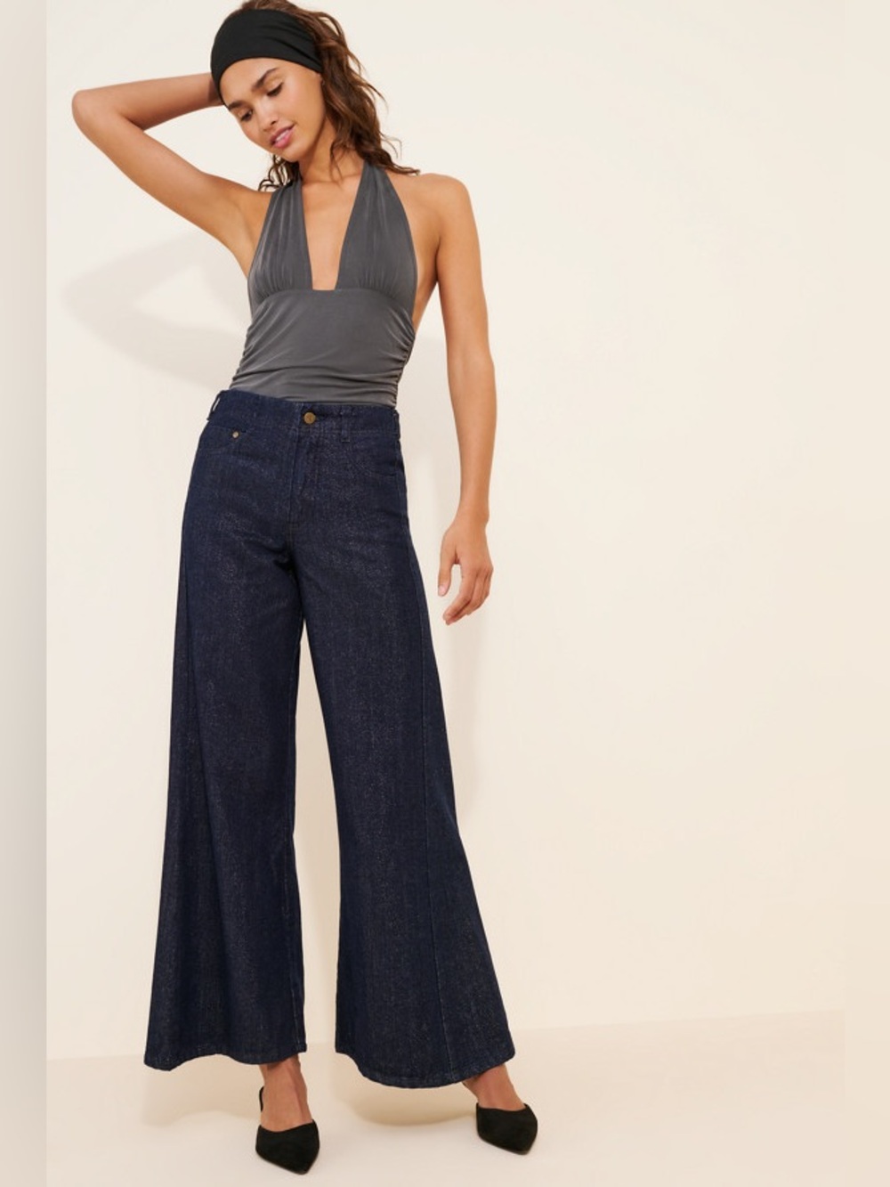 Anthropologie Pilcro Women’s 28 (Fits 31)Adi Sparkle Pull On Mid Rise Flare Jean - Picture 1 of 14